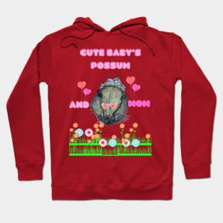 Cute baby possums with mom Hoodie